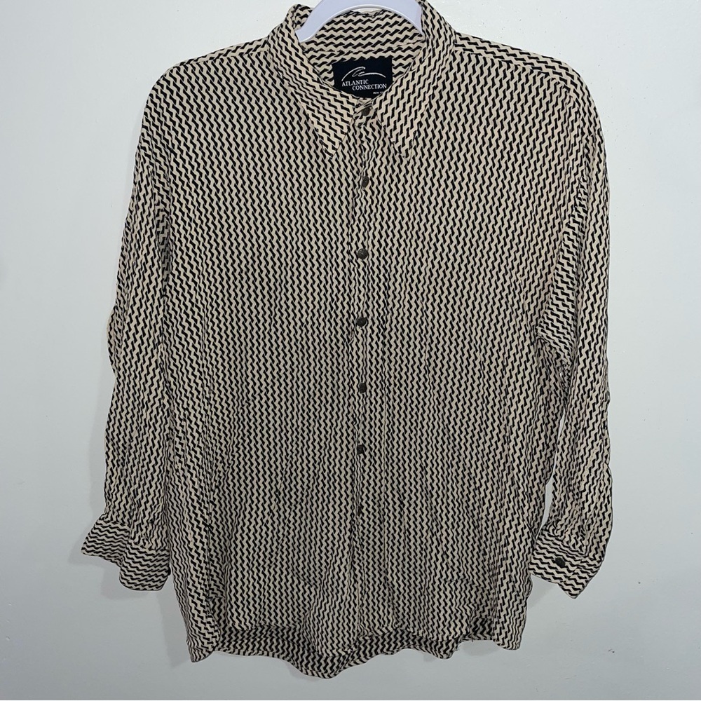 Atlantic Connection Vintage Long Sleeve Top Blouse Size M
